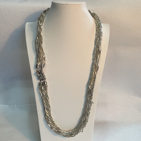 Vintage Italy torsade beaded necklace with Sphinx sterling clasp 30” - Picture 8 of 10